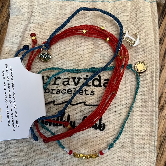 NWT Puravida Sailor Bracelet 3 Pack w/ Jewelry Pouch - Picture 4 of 5